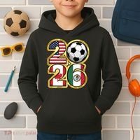  2026 USA Canada Mexico Soccer Cup Kids Hoodie thumb 2