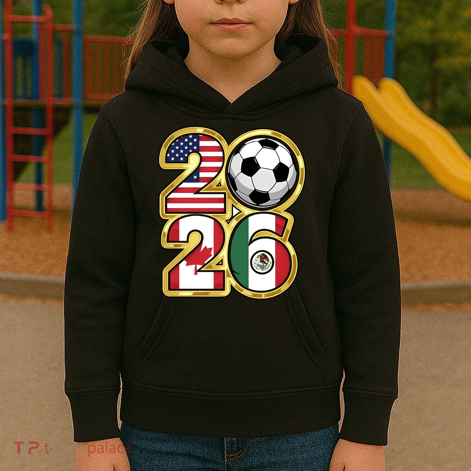  2026 USA Canada Mexico Soccer Cup Kids Hoodie