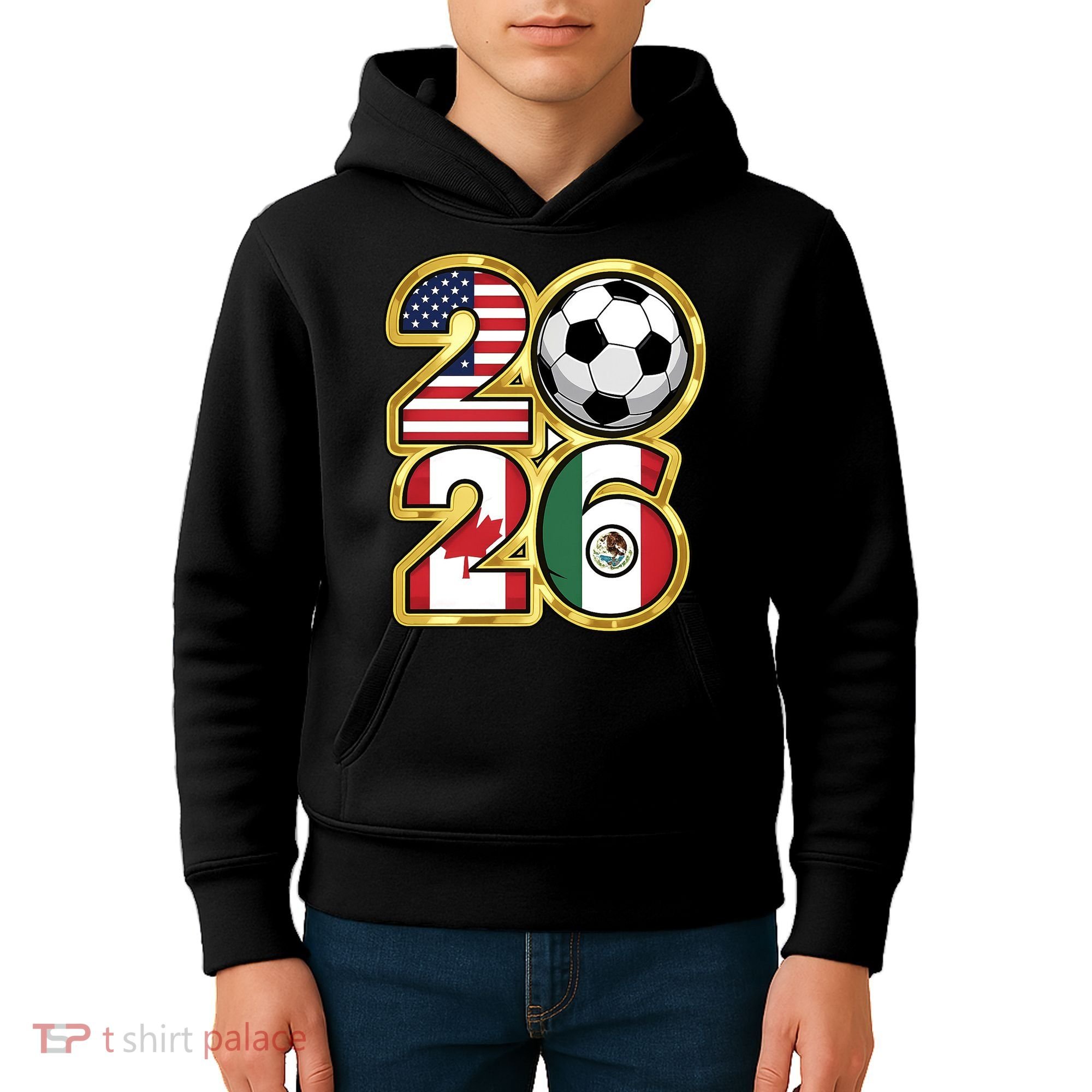  2026 USA Canada Mexico Soccer Cup Kids Hoodie