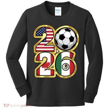 2026 USA Canada Mexico Soccer Cup Kids Long Sleeve Shirt