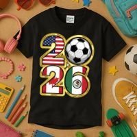  2026 USA Canada Mexico Soccer Cup Kids T-Shirt thumb 3