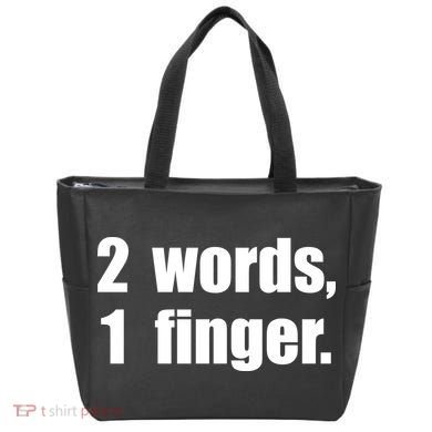 2 Words 1 Finger Funny Tote Bag