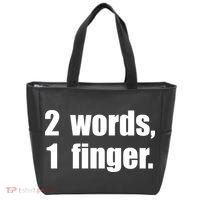 2 Words 1 Finger Funny Tote Bag thumb 0
