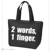 2 Words 1 Finger Funny Tote Bag thumb 3