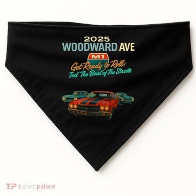2025 Woodward Ave M1 Get Ready To Roll  USA-Made Doggie Bandana