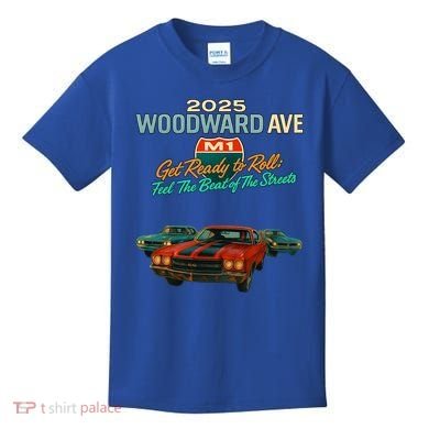 2025 Woodward Ave M1 Get Ready To Roll  Kids T-Shirt