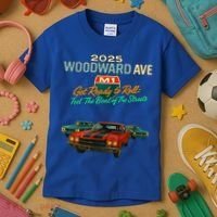 2025 Woodward Ave M1 Get Ready To Roll  Kids T-Shirt thumb 3
