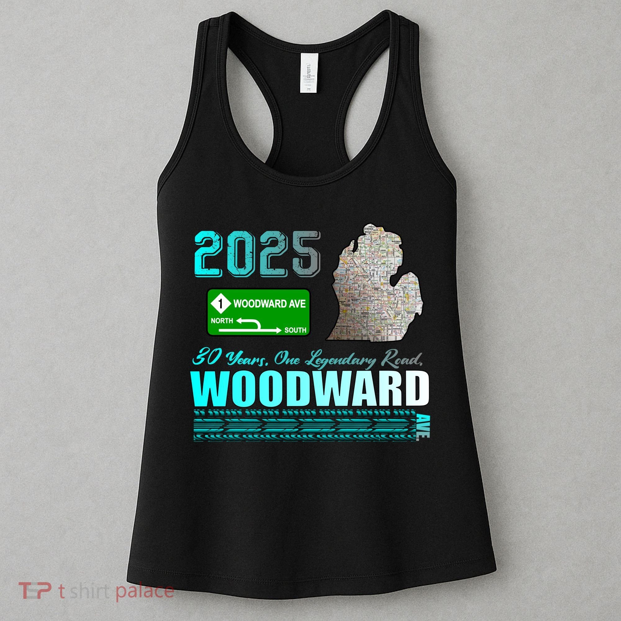 2025 Woodward Ave 30 Years One Legendary Road Map Women's Tank Top