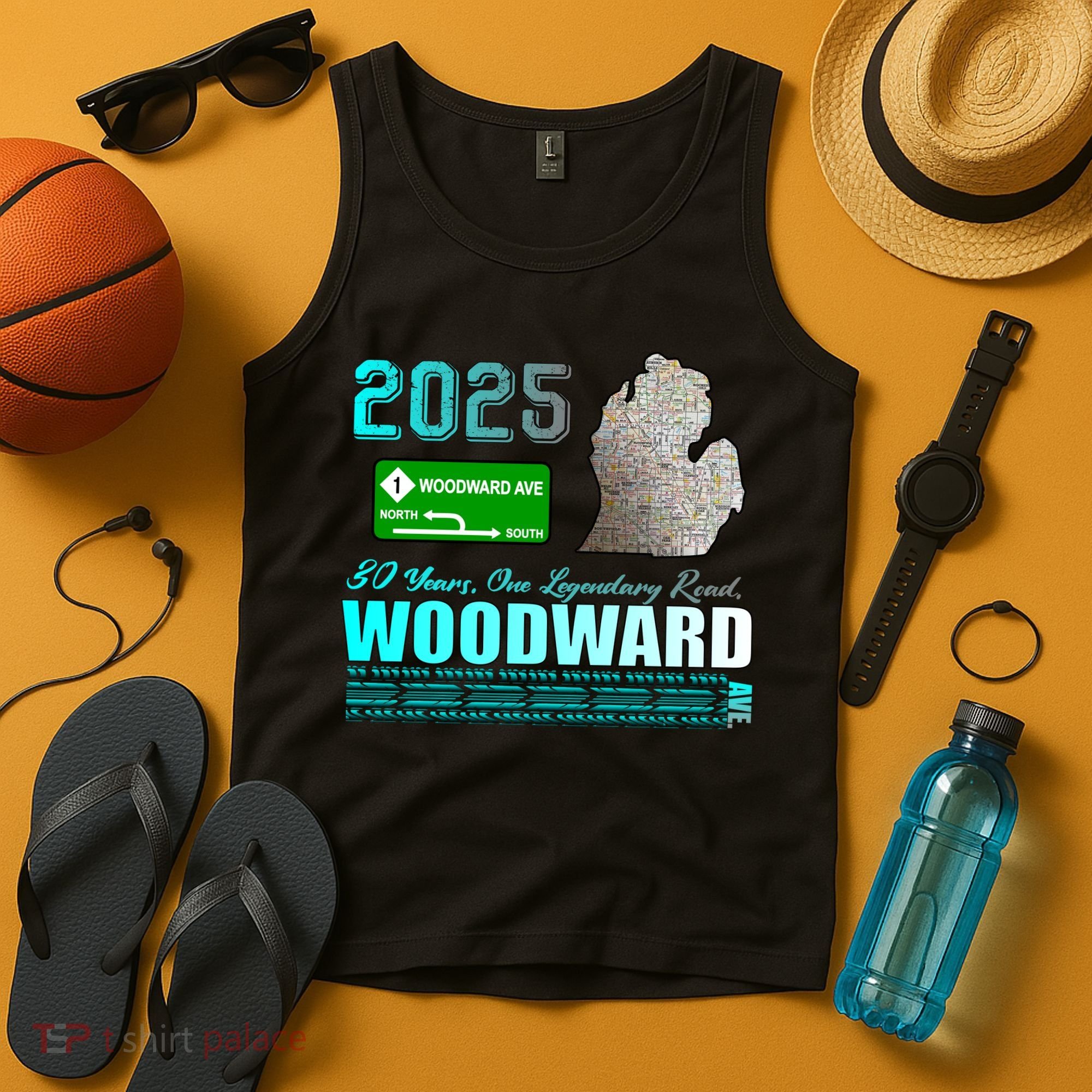 2025 Woodward Ave 30 Years One Legendary Road Map Tank Top