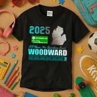 2025 Woodward Ave 30 Years One Legendary Road Map Kids T-Shirt thumb 3