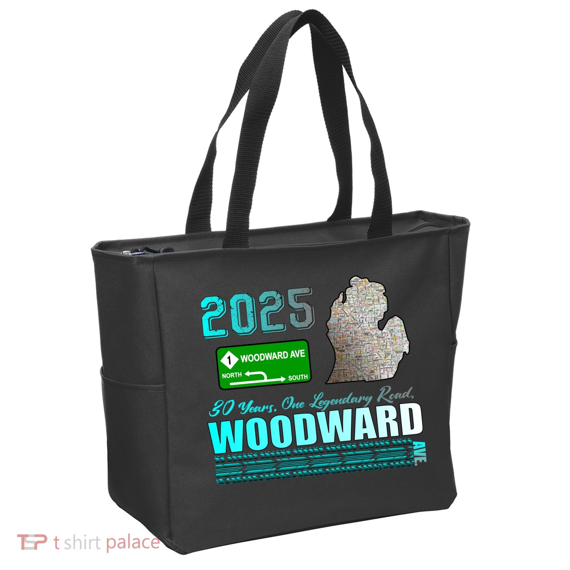 2025 Woodward Ave 30 Years One Legendary Road Map Tote Bag