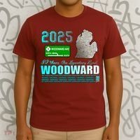 2025 Woodward Ave 30 Years One Legendary Road Map T-Shirt thumb 3