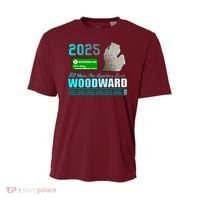 2025 Woodward Ave 30 Years One Legendary Road Map Youth Performance Sprint T-Shirt thumb 0