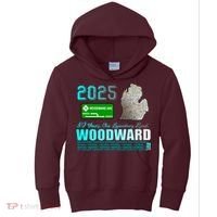 2025 Woodward Ave 30 Years One Legendary Road Map Kids Hoodie thumb 0