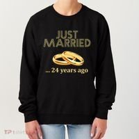 24th Wedding Anniversary Just Married 24 Years Ago Women's Sweatshirt thumb 0