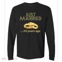 24th Wedding Anniversary Just Married 24 Years Ago Comfort Colors Heavyweight Long Sleeve T-Shirt thumb 0