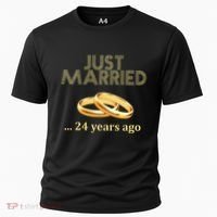 24th Wedding Anniversary Just Married 24 Years Ago Cooling Performance Crew T-Shirt thumb 0