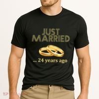 24th Wedding Anniversary Just Married 24 Years Ago Cooling Performance Crew T-Shirt thumb 2