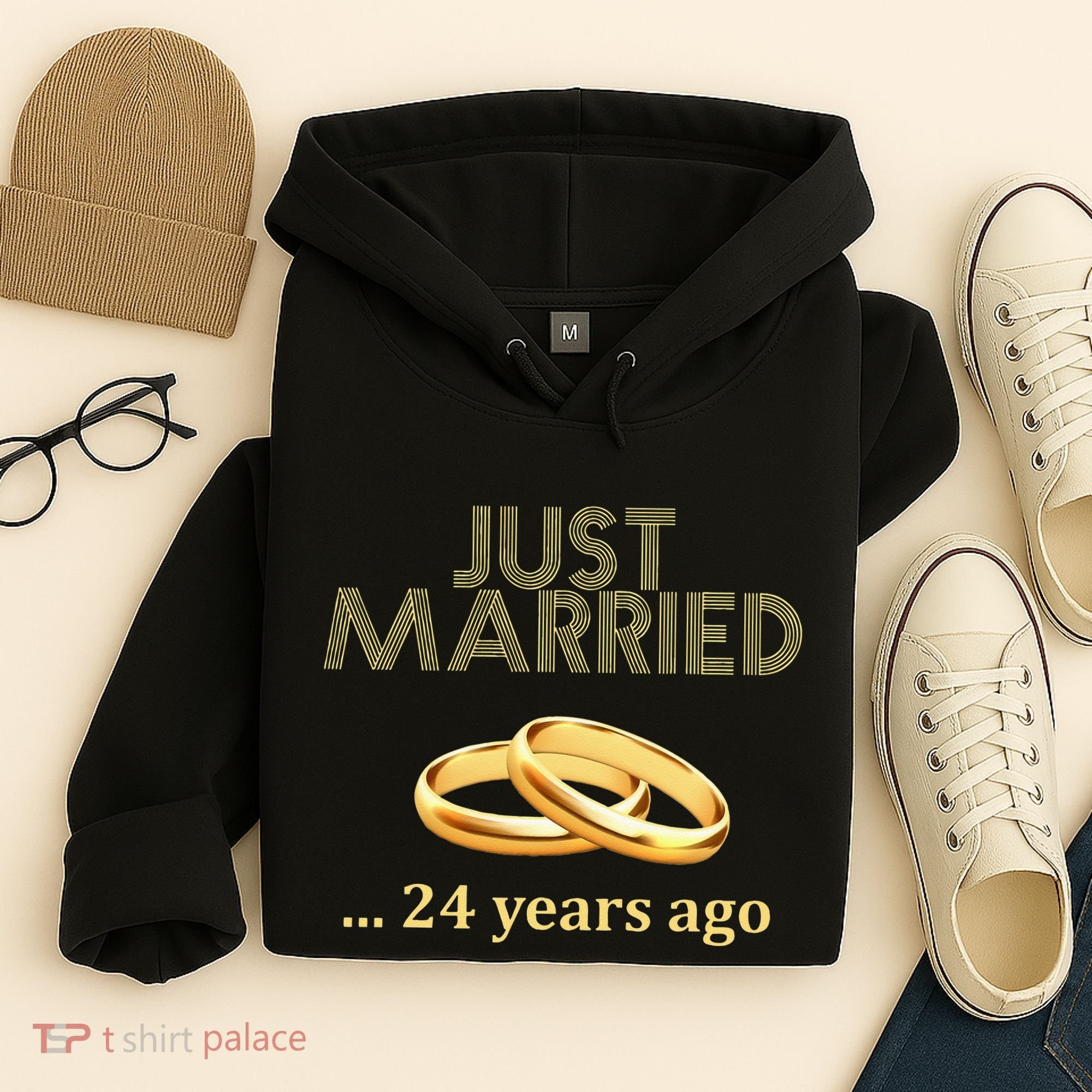 24th Wedding Anniversary Just Married 24 Years Ago Hoodie