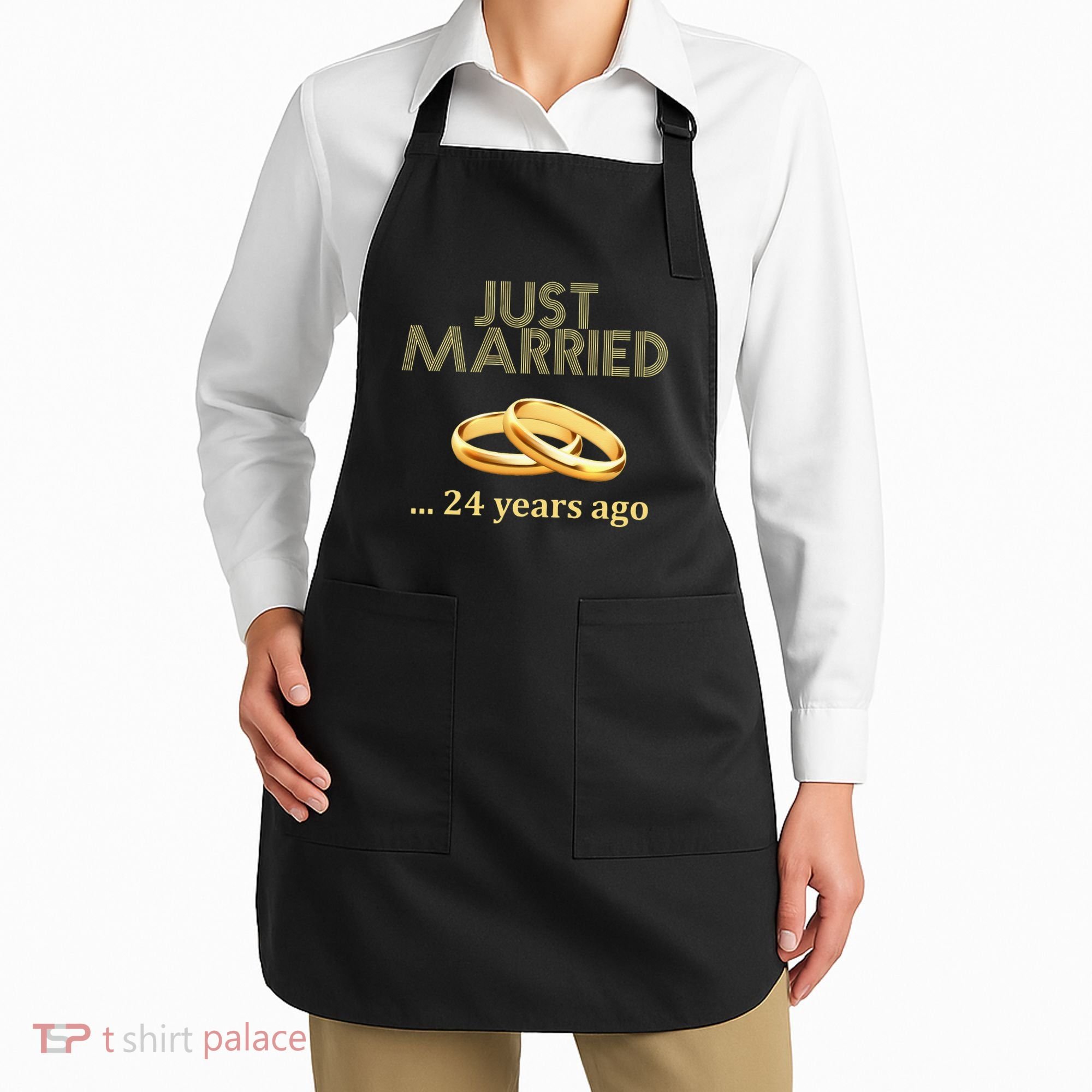 24th Wedding Anniversary Just Married 24 Years Ago Apron