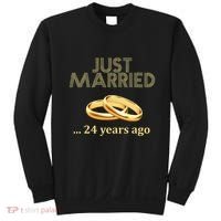 24th Wedding Anniversary Just Married 24 Years Ago Sweatshirt thumb 0