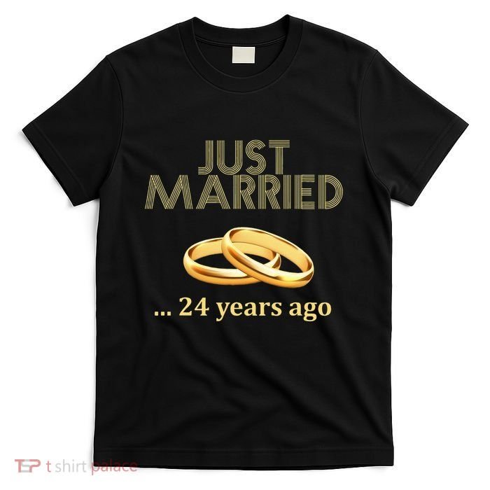 24th Wedding Anniversary Just Married 24 Years Ago TShirt