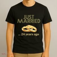 24th Wedding Anniversary Just Married 24 Years Ago T-Shirt thumb 3