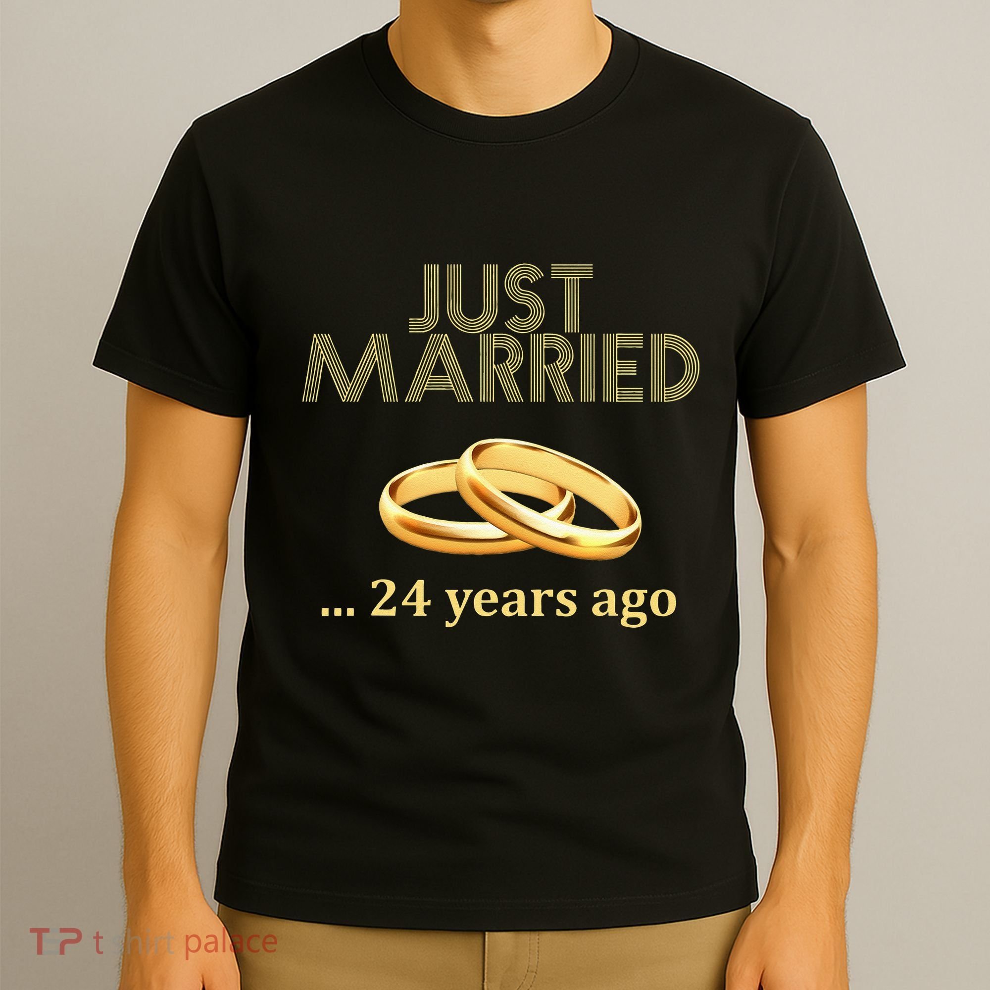 24th Wedding Anniversary Just Married 24 Years Ago T-Shirt