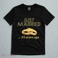 24th Wedding Anniversary Just Married 24 Years Ago T-Shirt thumb 5