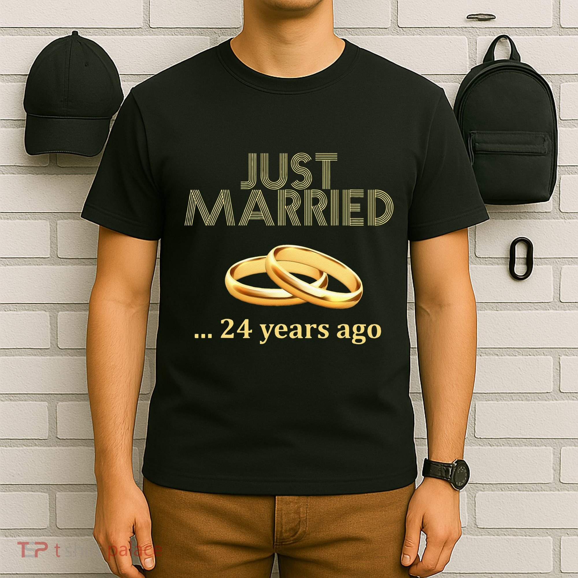 24th Wedding Anniversary Just Married 24 Years Ago T-Shirt