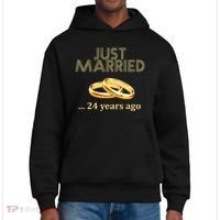 24th Wedding Anniversary Just Married 24 Years Ago District V.I.T. Heavyweight Hoodie thumb 0