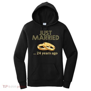 24th Wedding Anniversary Just Married 24 Years Ago Women's Hoodie