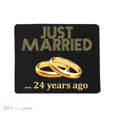 24th Wedding Anniversary Just Married 24 Years Ago Mousepad
