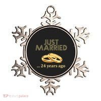 24th Wedding Anniversary Just Married 24 Years Ago Ornament thumb 0
