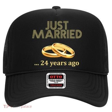 24th Wedding Anniversary Just Married 24 Years Ago Hat