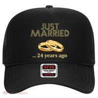 24th Wedding Anniversary Just Married 24 Years Ago Hat thumb 0