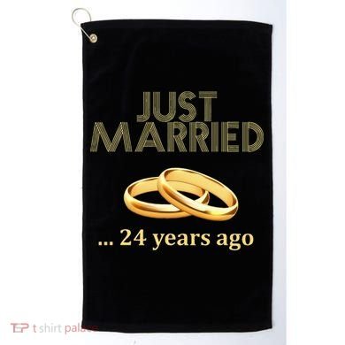 24th Wedding Anniversary Just Married 24 Years Ago Golf Towel