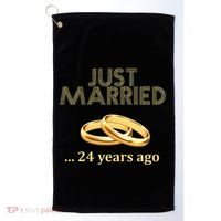24th Wedding Anniversary Just Married 24 Years Ago Golf Towel thumb 0