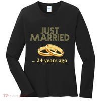 24th Wedding Anniversary Just Married 24 Years Ago Women's Long Sleeve Shirt thumb 0