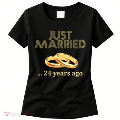 24th Wedding Anniversary Just Married 24 Years Ago Women's T-Shirt