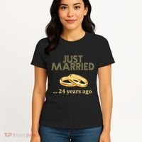 24th Wedding Anniversary Just Married 24 Years Ago Women's T-Shirt thumb 4