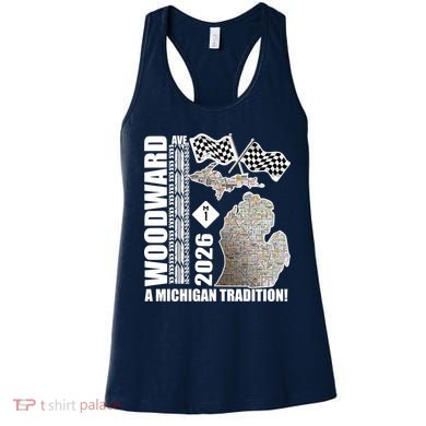 2026 Woodward Ave A Michigan Tradition Map Women's Tank Top