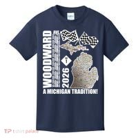 2026 Woodward Ave A Michigan Tradition Map Kids T-Shirt thumb 0