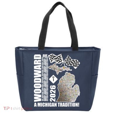 2026 Woodward Ave A Michigan Tradition Map Tote Bag