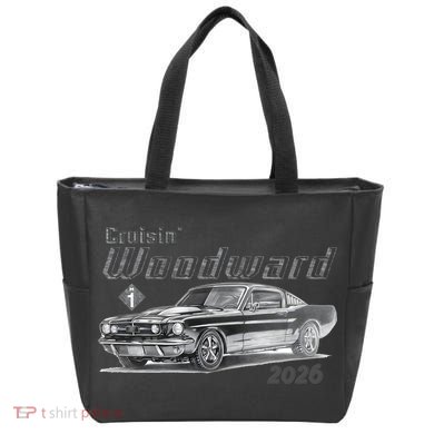 2026 Woodward Ave Car Cruise Sketch Tote Bag
