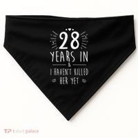 28th Wedding Anniversary For Him & Husband 28 Years Marriage Gift USA-Made Doggie Bandana thumb 0