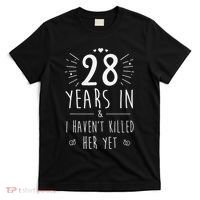 28th Wedding Anniversary For Him & Husband 28 Years Marriage Gift T-Shirt thumb 0