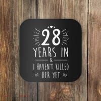28th Wedding Anniversary For Him & Husband 28 Years Marriage Gift Coaster thumb 0