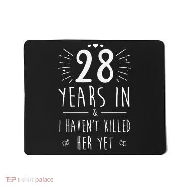 28th Wedding Anniversary For Him & Husband 28 Years Marriage Gift Mousepad