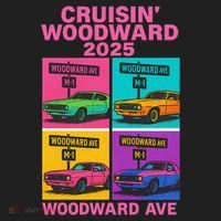 2025 Woodward Ave M1 Car Cruise Pop Art Women's Sweatshirt thumb 2